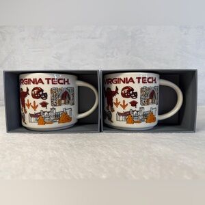 2 VIRGINIA TECH Starbucks Been There Series Campus Collection Ceramic Mug 14oz